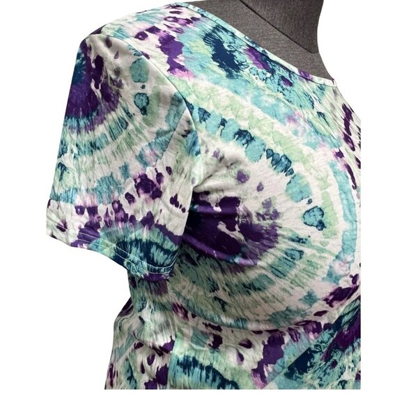 2x$18 West Loop Size L Tie Dye Print Tee Shirt Dress Multi Color New - Picture 3 of 5